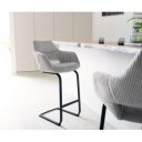 BARNES prémium bárszék - szürke kordbársony