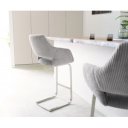 BARNES prémium bárszék - szürke kordbársony