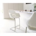 BARNES prémium bárszék - fehér bouclé