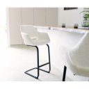 BARNES prémium bárszék - fehér bouclé