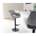 VESTA prémium bárszék - szürke kordbársony