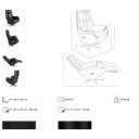 OLVERA prémium bőr relaxfotel - fekete