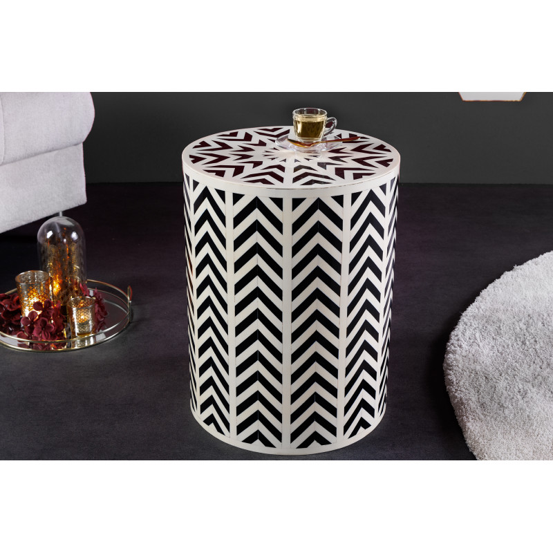 BONE INLAY exkluzív lerakóasztal - 45cm