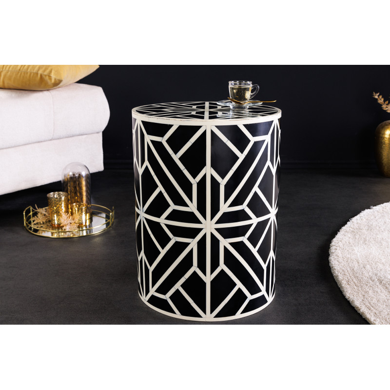 BONE INLAY-II exkluzív lerakóasztal - 45cm