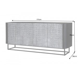 NILOTIC modern mangófa komód - 177cm - szürke