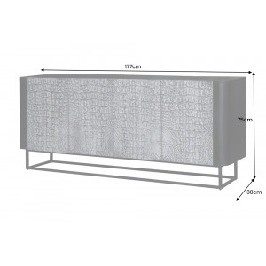 NILOTIC modern mangófa komód - 177cm - szürke