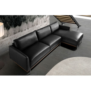 TESORILLO prémium bőr sarokkanapé - jobbos kivitel - fekete Angel Cerdá