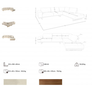 CASAPALMA prémium bőr sarokkanapé - jobbos kivitel