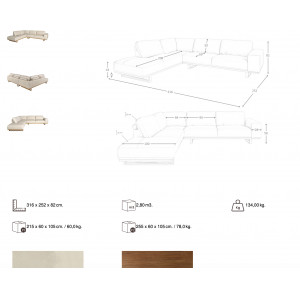 CASAPALMA prémium bőr sarokkanapé - balos kivitel