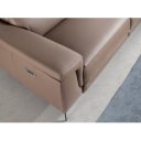 HERMANAS prémium bőr relax kanapé - 2 személyes - szürkésbarna