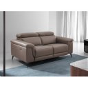 HERMANAS prémium bőr relax kanapé - 2 személyes - szürkésbarna