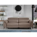 HERMANAS prémium bőr relax kanapé - 3 személyes - szürkésbarna