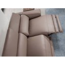 HERMANAS prémium bőr relax kanapé - 3 személyes - szürkésbarna