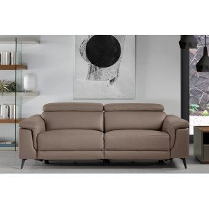 HERMANAS prémium bőr relax kanapé - 3 személyes - szürkésbarna Angel Cerdá