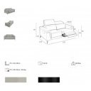 HERMANAS prémium bőr relax kanapé - 2 személyes - világosszürke