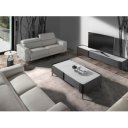 HERMANAS prémium bőr relax kanapé - 3 személyes - világosszürke