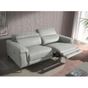 HERMANAS prémium bőr relax kanapé - 3 személyes - világosszürke