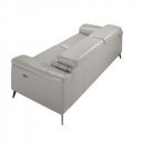 HERMANAS prémium bőr relax kanapé - 3 személyes - világosszürke