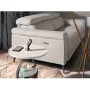 HERMANAS prémium bőr relax kanapé - 3 személyes - világosszürke