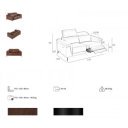 HERMANAS prémium bőr relax kanapé - 2 személyes - konyakbarna