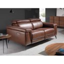 HERMANAS prémium bőr relax kanapé - 2 személyes - konyakbarna