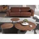 HERMANAS prémium bőr relax kanapé - 3 személyes - konyakbarna