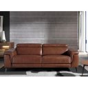 HERMANAS prémium bőr relax kanapé - 3 személyes - konyakbarna