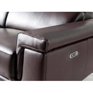 HERMANAS prémium bőr relax kanapé - 2 személyes - csokoládébarna