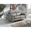 PIZARRA prémium bőr relax kanapé - 2 személyes - szürke