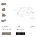 PIZARRA prémium bőr relax kanapé - 2 személyes - szürke