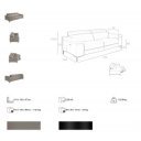 PIZARRA prémium bőr relax kanapé - 3 személyes - szürke