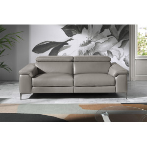 PIZARRA prémium bőr relax kanapé - 3 személyes - szürke Angel Cerdá