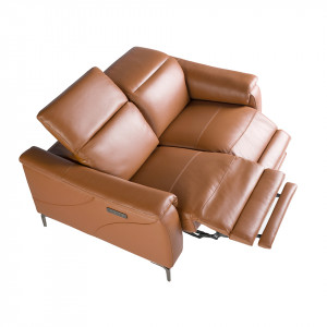 PICASSENT prémium bőr relax kanapé - 2 személyes - barna