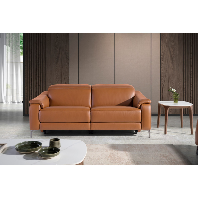 PICASSENT prémium bőr relax kanapé - 3 személyes - barna