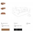 PICASSENT prémium bőr relax kanapé - 3 személyes - barna