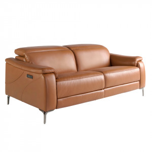 PICASSENT prémium bőr relax kanapé - 3 személyes - barna