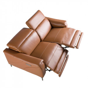 PICASSENT prémium bőr relax kanapé - 3 személyes - barna