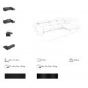 MUSSARA prémium bőr sarokkanapé - jobbos kivitel