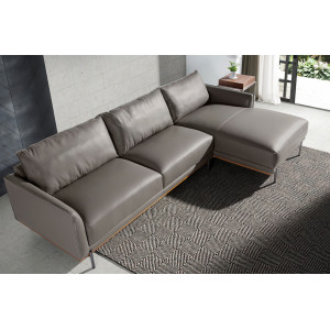 TESORILLO prémium bőr sarokkanapé - jobbos kivitel - szürke Angel Cerdá