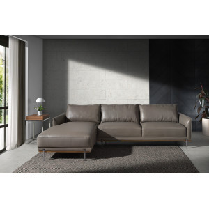 TESORILLO prémium bőr sarokkanapé - balos kivitel - szürke Angel Cerdá