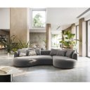 COLMAN modern kanapé - szürke bouclé - 328cm