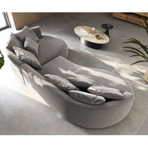 COLMAN modern kanapé - szürke bouclé - 328cm