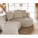 COLMAN modern kanapé - fehér bouclé - 328cm