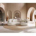 COLMAN modern kanapé - fehér bouclé - 328cm