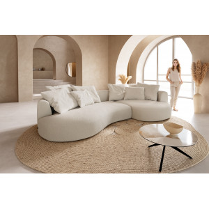 COLMAN modern kanapé - fehér bouclé - 328cm DELIFE