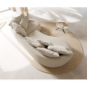 COLMAN modern kanapé - fehér bouclé - 328cm