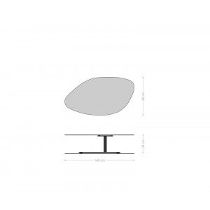GLORY prémium kerámia dohányzóasztal - 140cm - beton