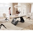 MURANO prémium kerámia étkezőasztal - 180-220cm - beige márvány