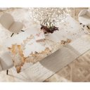 MURANO prémium kerámia étkezőasztal - 180-220cm - beige márvány