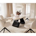 MURANO prémium kerámia étkezőasztal - 180-220cm - beige márvány